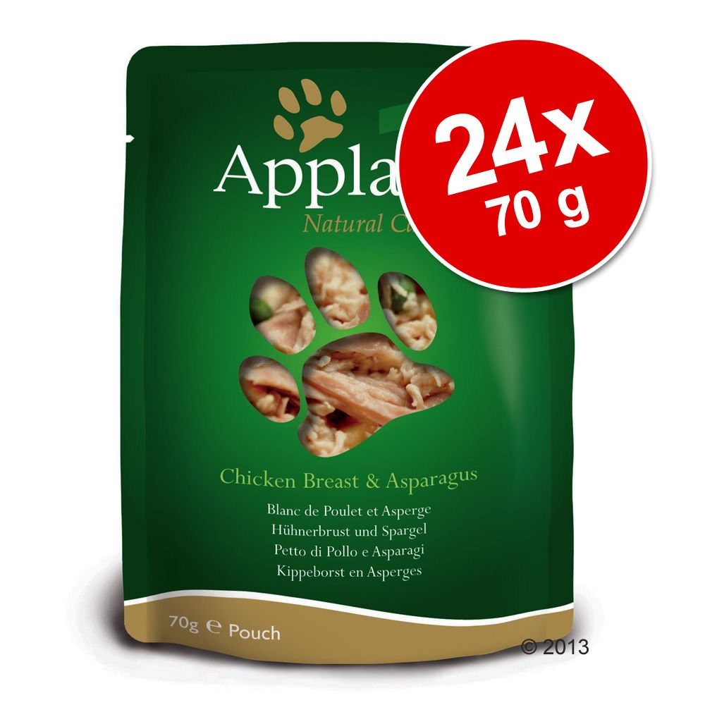 Set Risparmio! Applaws Buste in Brodo 24 x 70 g - Petto di Pollo e Asparagi