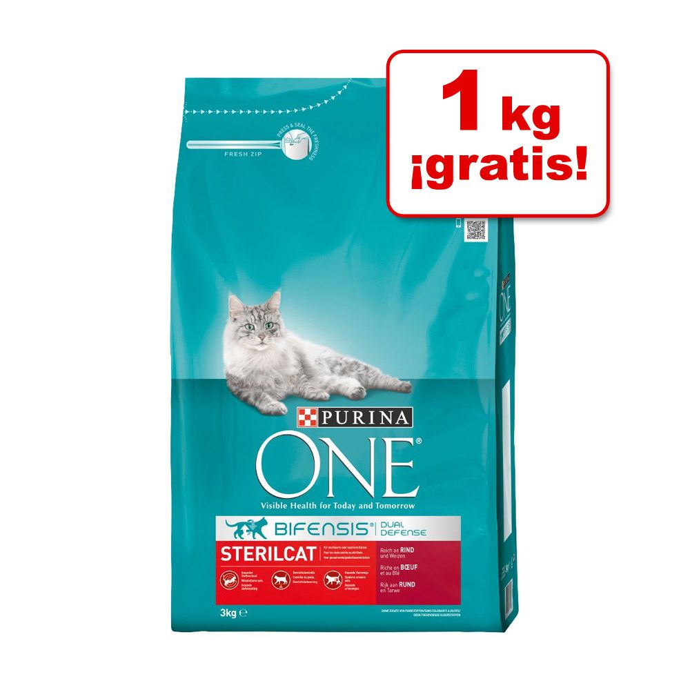 Image of Purina ONE Bifensis 3 kg en oferta: 2 + 1 kg ¡gratis! - Adulto salmón y cereales integrales - 3 kg 07613035613942