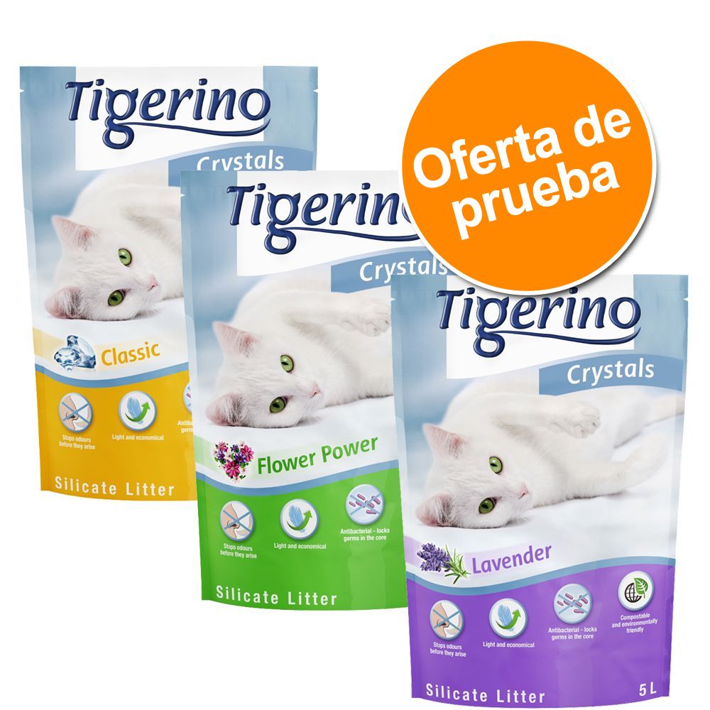 Image of Tigerino Crystals 3 o 6 x 5 l arena en 3 variedades - 3 x 5 l Tigerino Crystals variado 04260077047056