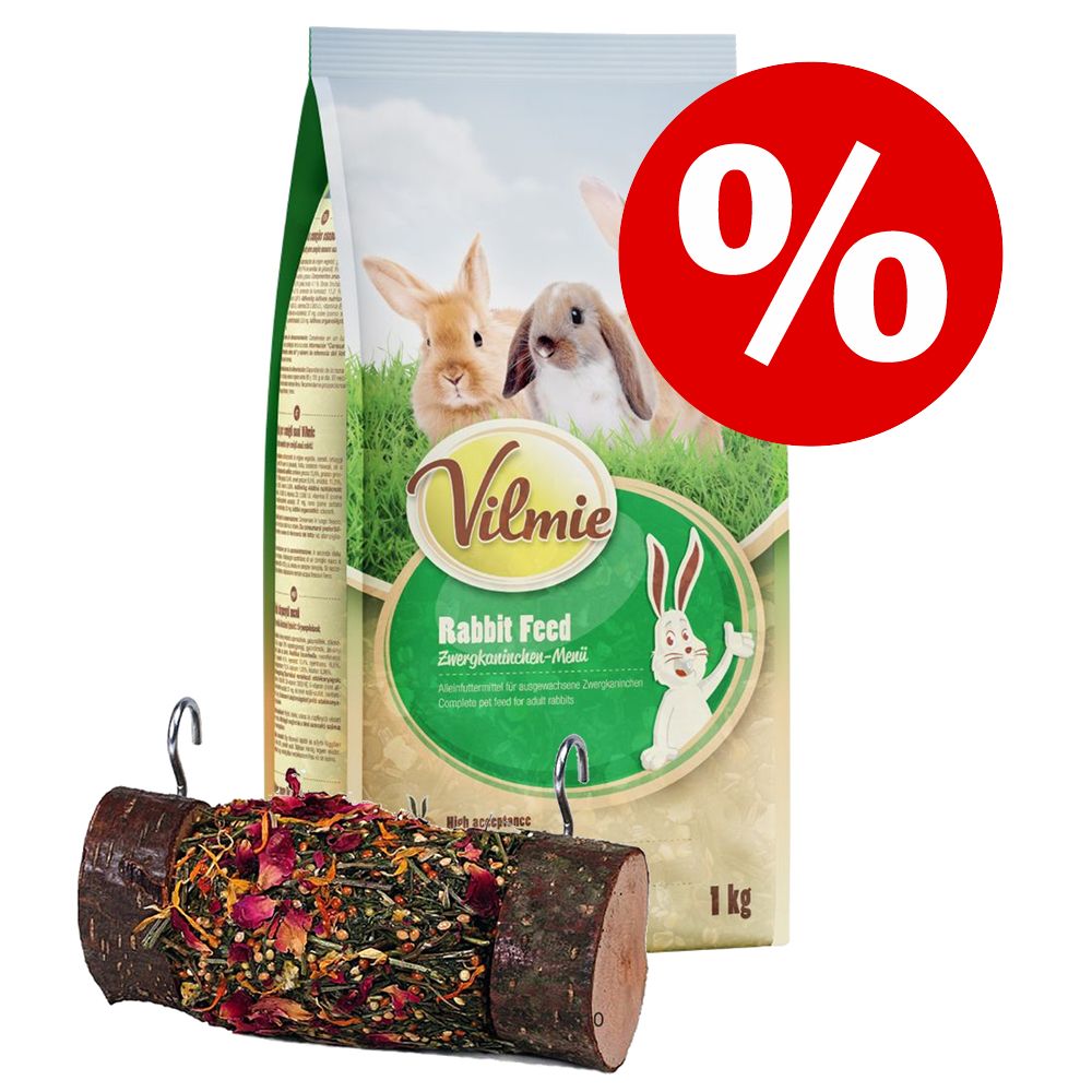 Probierpaket: Vilmie Nagerfutter + Mr. Woodfield Knabberrolle - Rattenfutter 2 kg + Knabberrolle