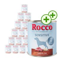 Tilaa 2 x zooPlusPisteitä - Rocco Sensitive 24 x 800 g - riista & pasta