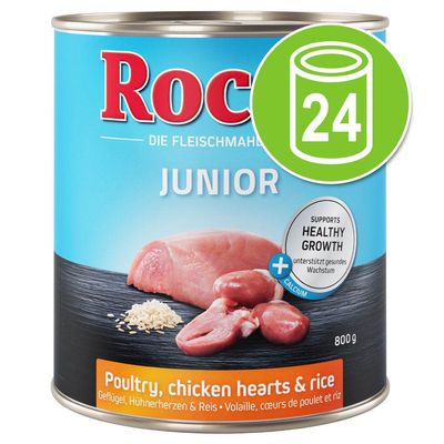 Voordeelpakket Rocco Junior 24 X 800 G Rund Calcium rocco kopen in de aanbieding