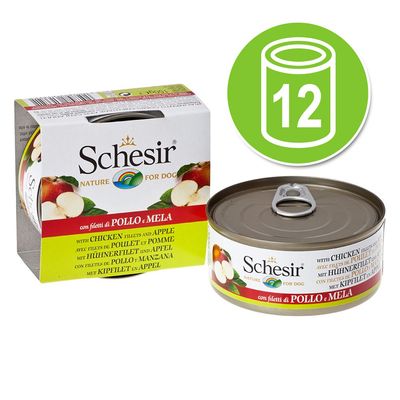 12X150G Schesir Fruit Kip Met Ananas Hondenvoer In Blik Natvoer schesir kopen in de aanbieding