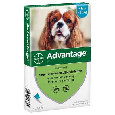 Advantagea 100 Voor Honden Van 4Kg Tot 10G 4 Pipetten advantage kopen in de aanbieding Advantagea 100 Voor Honden Van 4Kg Tot 10G 4 Pipetten advantage kopen in de aanbieding