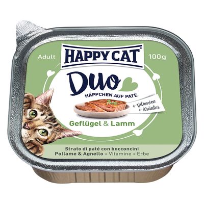 - Happy Cat Duo Häppchen auf Paté Schälchen Happy Cat Duo Häppchen auf Paté Schälchen