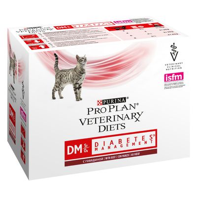 Image of Purina Pro Plan Veterinary Diets Feline DM ST/OX - Diabetes Management Rind - 10 x 85 g