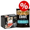 Prezzo speciale! 750 g secco Crave Adult + 48 x 85 g umido Sheba Buste - 750 g secco con Salmone & Pesce + 48 x 85 g umido Selezione in Salsa Variazioni di Pollame