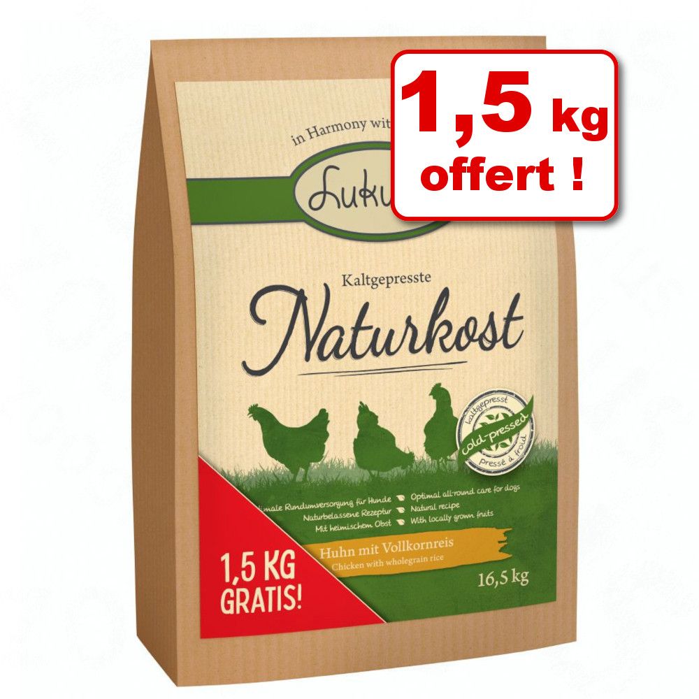 Lukullus poulet, riz complet 15 kg + 1,5 kg offert ! - 16,5 kg