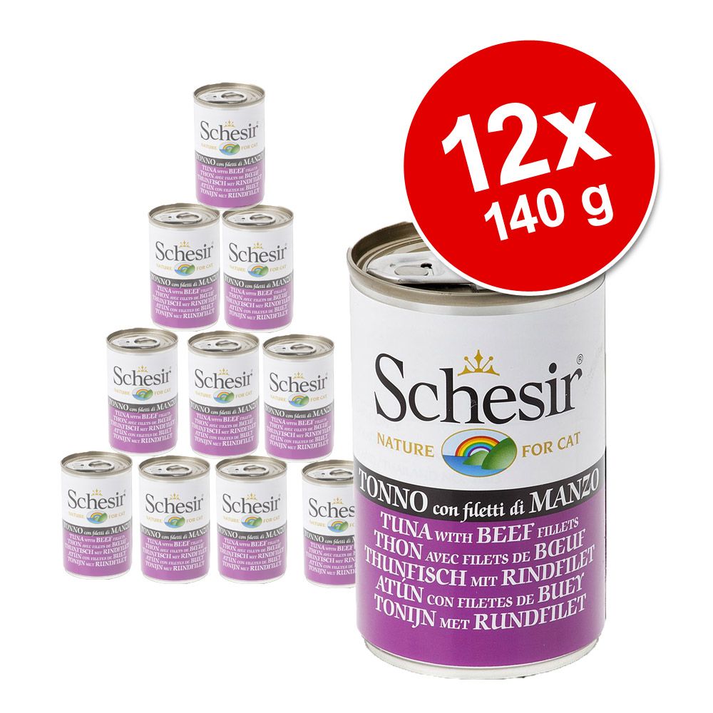 Image of Schesir 12 x 140 g - Pack Ahorro - Atún con filete de vacuno en gelatina 08005852270115