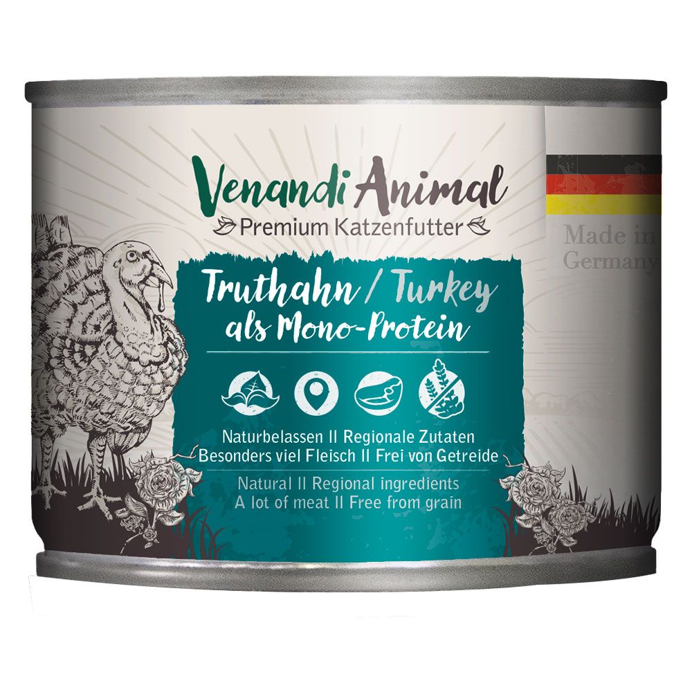 24x200g Venandi Animal Monoprotein Pferd Katzenfutter nass