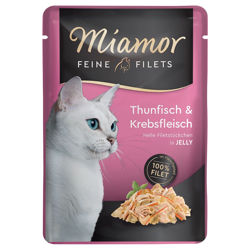6 x 100g Feine Filets Thunfisch in Krebsjelly Miamor Katzenfutter nass