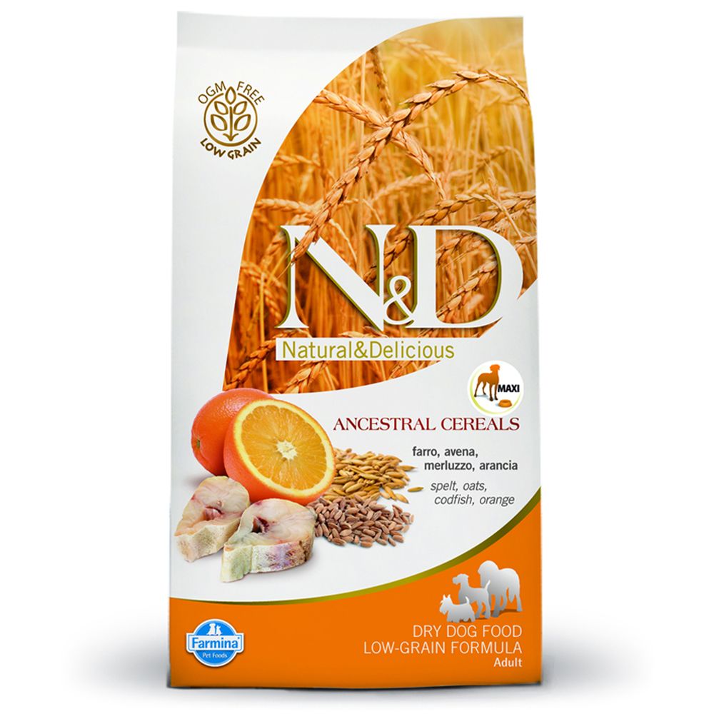 Image of Farmina N&D Low Ancestral Grain Adult Maxi con bacalao y naranja - 12 kg 08010276022080