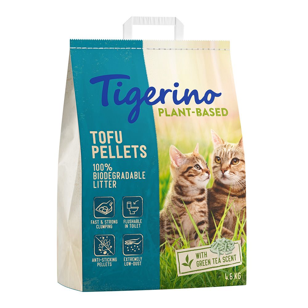 3x 11l Plant-Based Tofu Duft nach grünem Tee Tigerino Katzenstreu