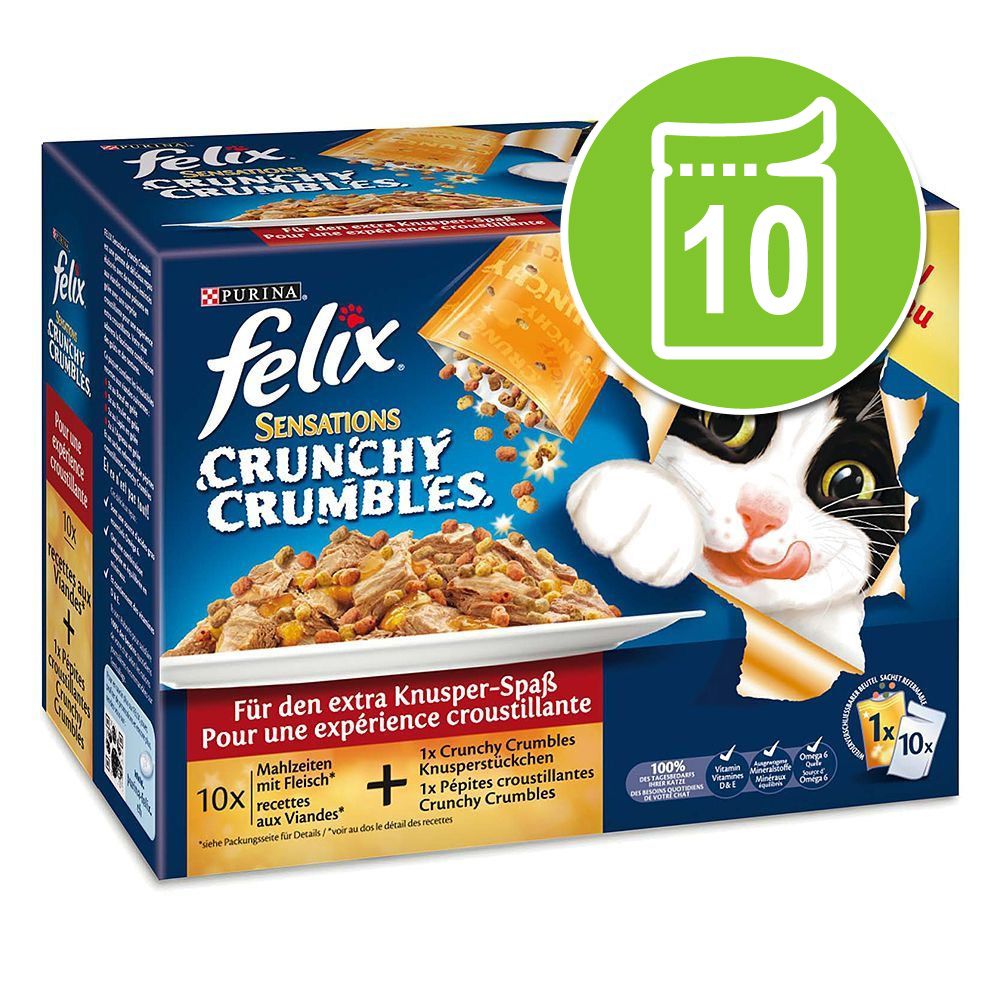Image of Felix Sensations Crunchy 10 x 100 g - Selección de pescado 07613034423894