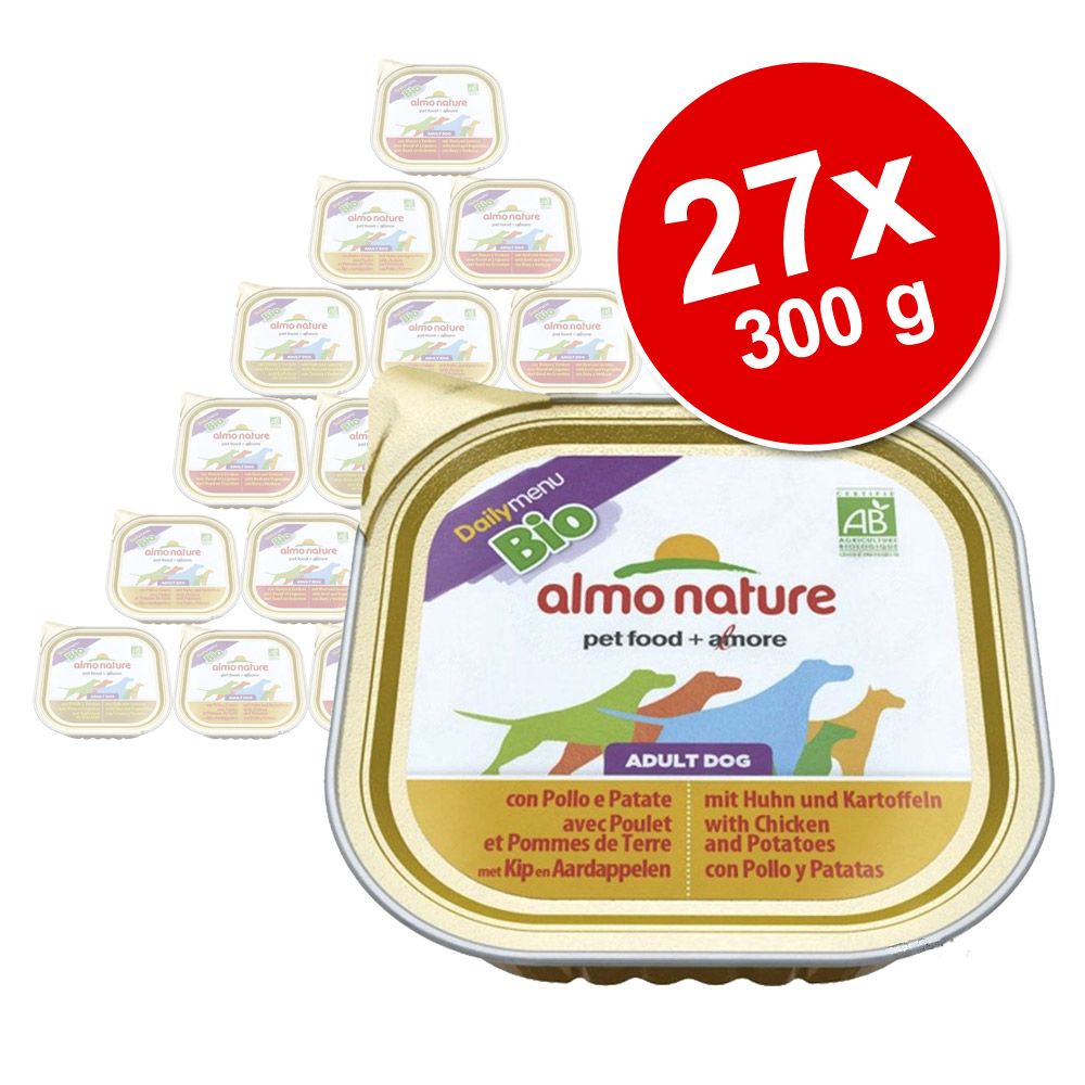 Image of Pack Ahorro: Almo Nature Daily Menu Bio Paté ecológico 27 x 300 g - Pack mixto: 3 variedades 08001154122411