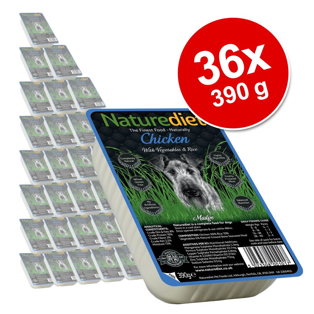 Ekonomipack: 36 x 390 g Naturediet hundfoder - Chicken Ekonomipack: 36 x 390 g Naturediet hundfoder - Chicken