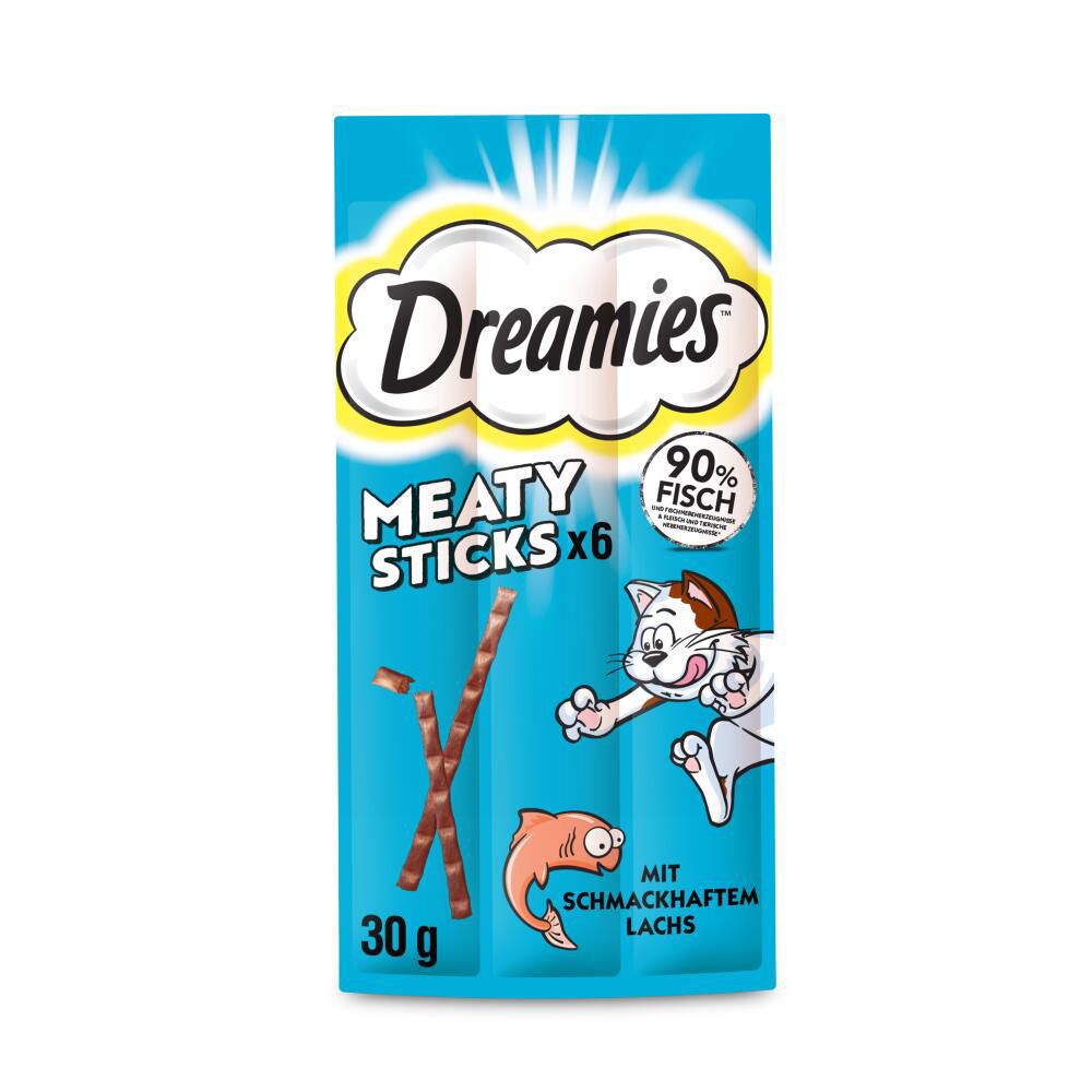 6x5g Dreamies Meaty Sticks Lachs Katzensnacks
