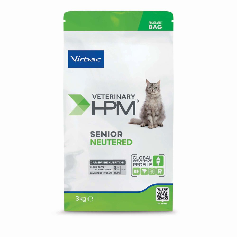 3kg Virbac Veterinary HPM Senior Neutered Cat Katzenfutter trocken
