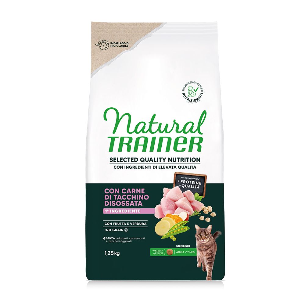 1,25kg Selected Quality Nutrition Sterilised Pute Natural Trainer Katzenfutter trocken
