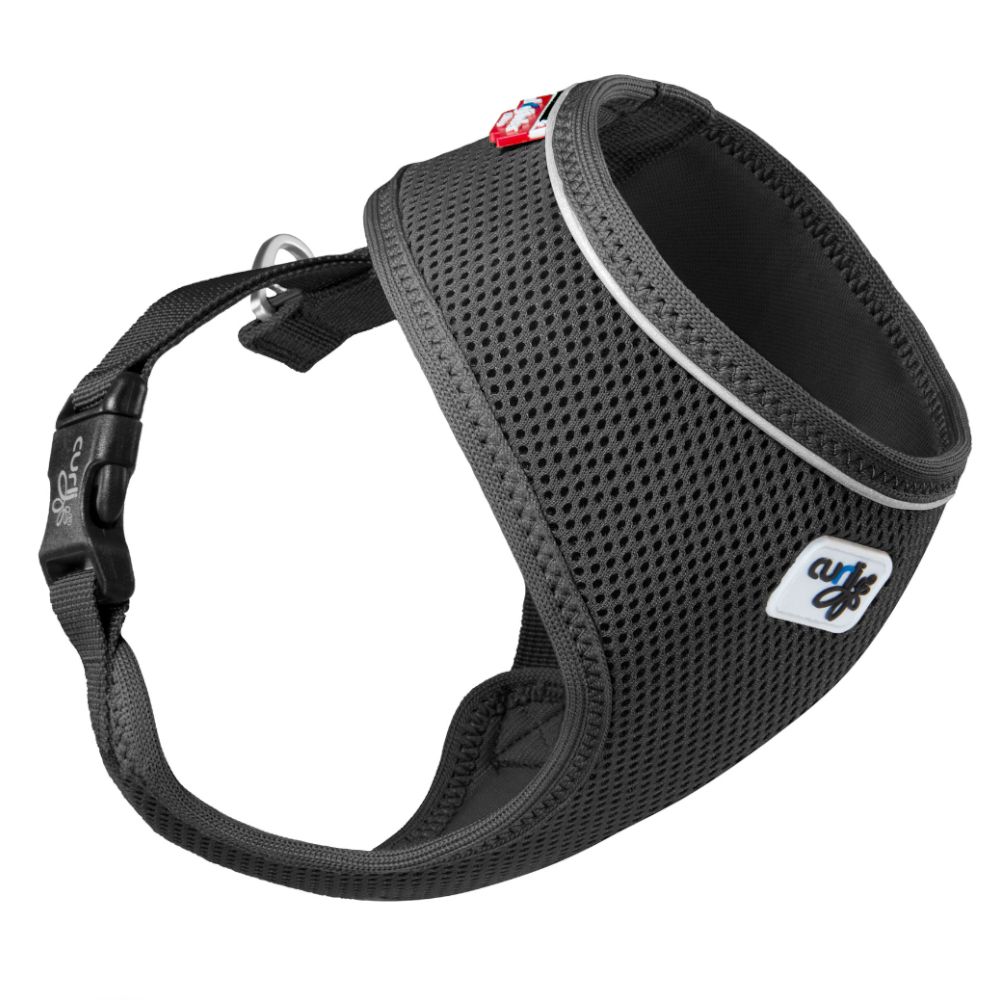 Curli Basic Vest Geschirr, schwarz Gr. M Brustumfang 40-46cm für Hunde