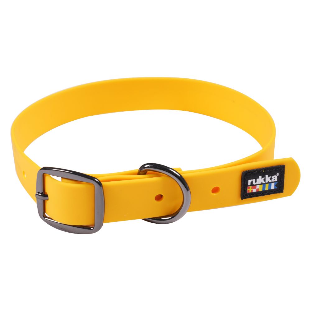 Rukka Biodipro Halsband, gelb Gr.S 28-35cm Halsumfang, 15mm breit Hund