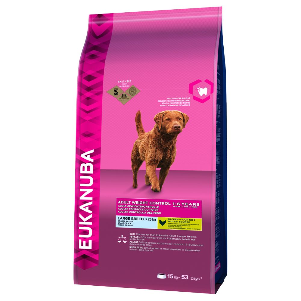 Eukanuba Adult Weight Control Large Breed Chicken – Ekonomipack: 2 x 15 kg