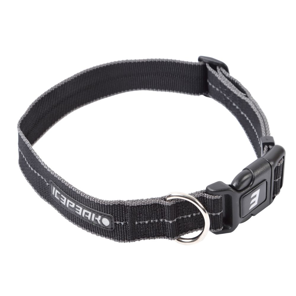 Icepeak Pet Halsband Highway Basic, schwarz Gr. M: 25-35 cm, 20 mm Hund