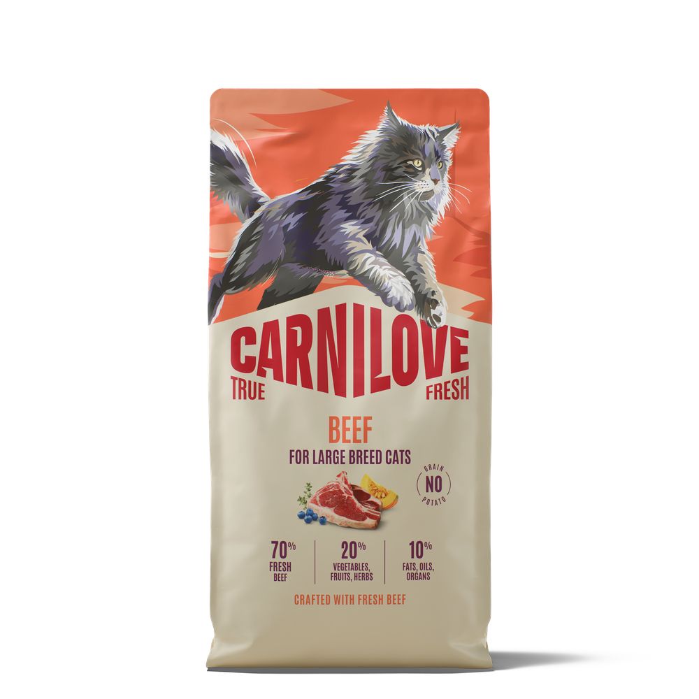 2x 6kg Carnilove True Fresh Large Adult Cat Rind Katzenfutter trocken