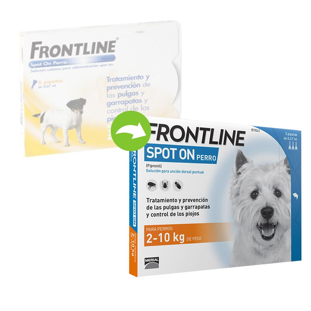 Image of Frontline® Spot-On para perros de 2 kg hasta 10 kg - 2 x 3 pipetas 03661103003809