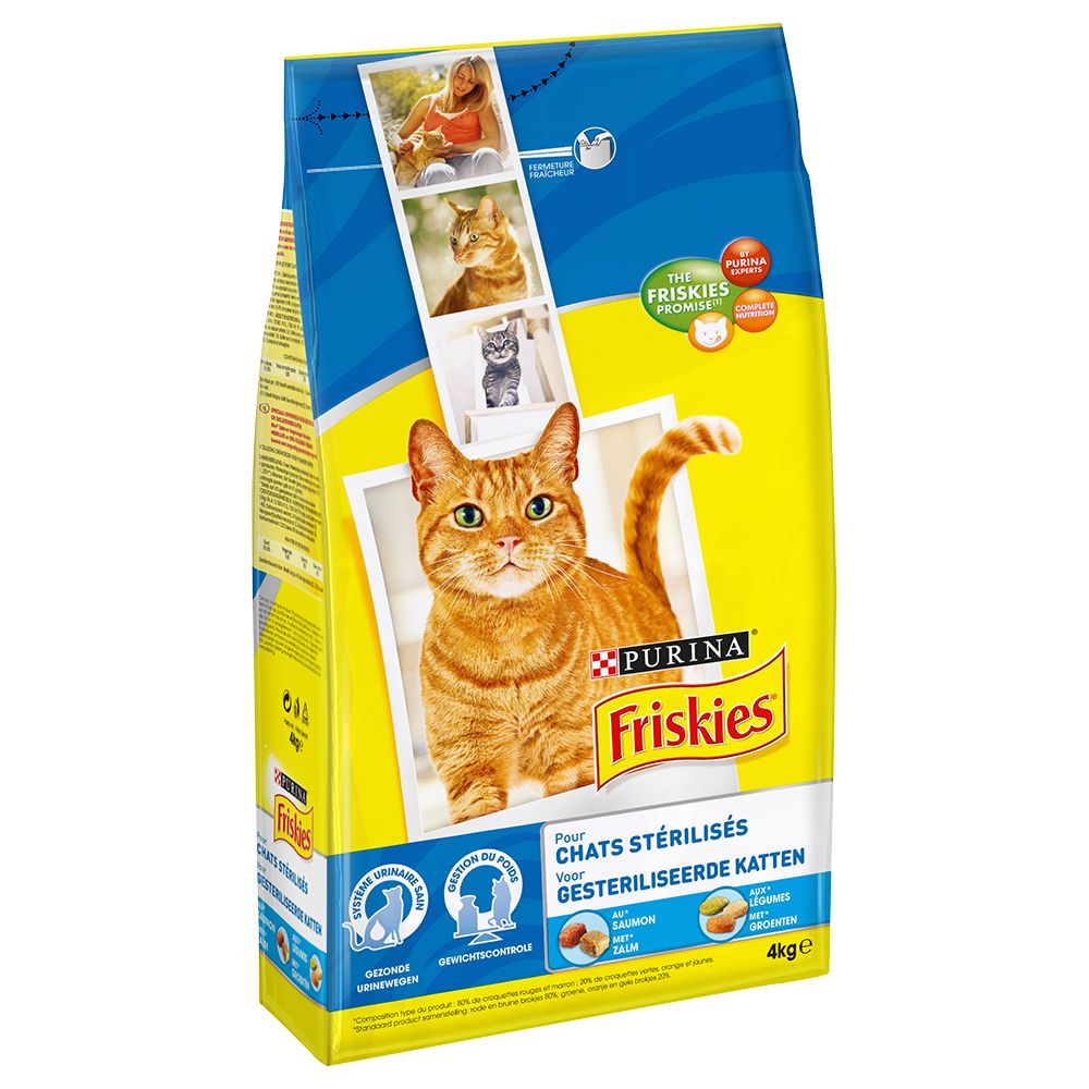 Image of Friskies Gatos Esterilizados con salmón y verduras - 3 x 4 kg - Pack Ahorro 07613033146411