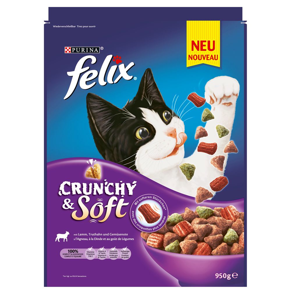 Image of Felix Crunchy & Soft con cordero y verduras - 950 g 07613035818521