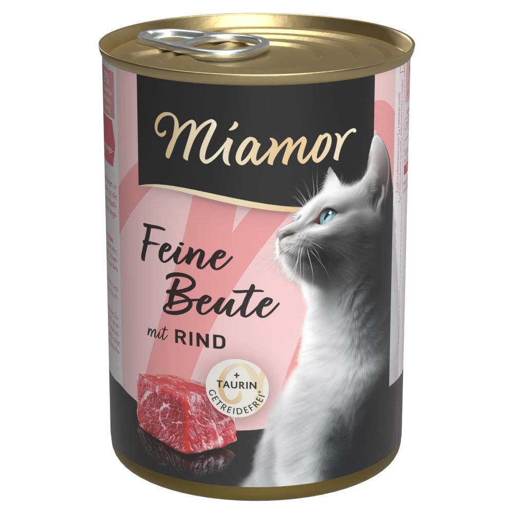 24 x 400g Feine Beute Rind Miamor getreidefreies Katzenfutter nass