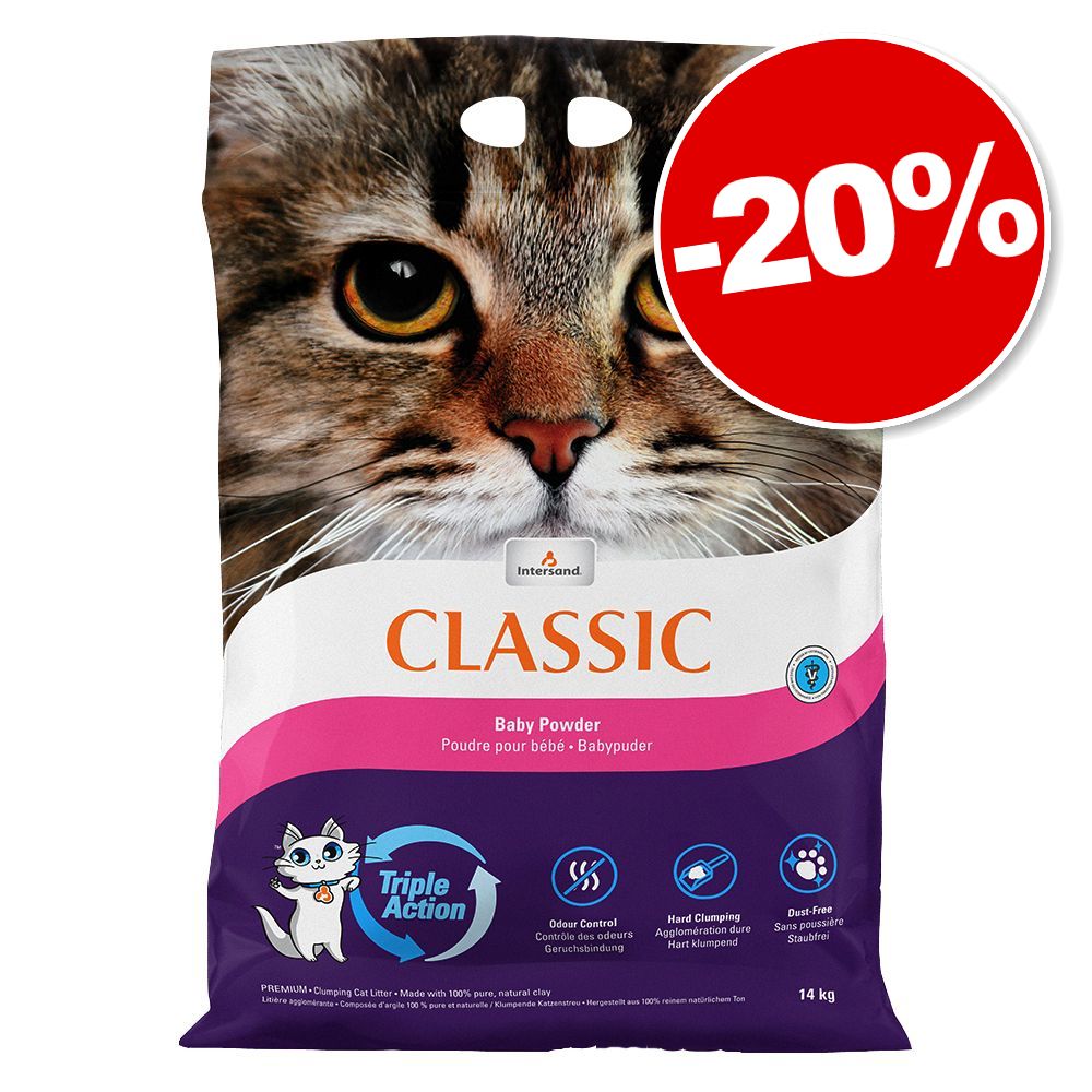 14kg senteur talc Intersand Classic Litière pour chat: 20% de remise!