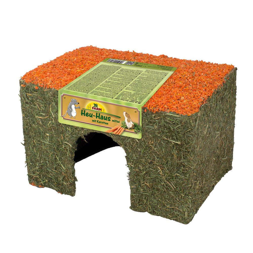 JR Farm Căsuță cu fân și morcov - mediu (350 g)