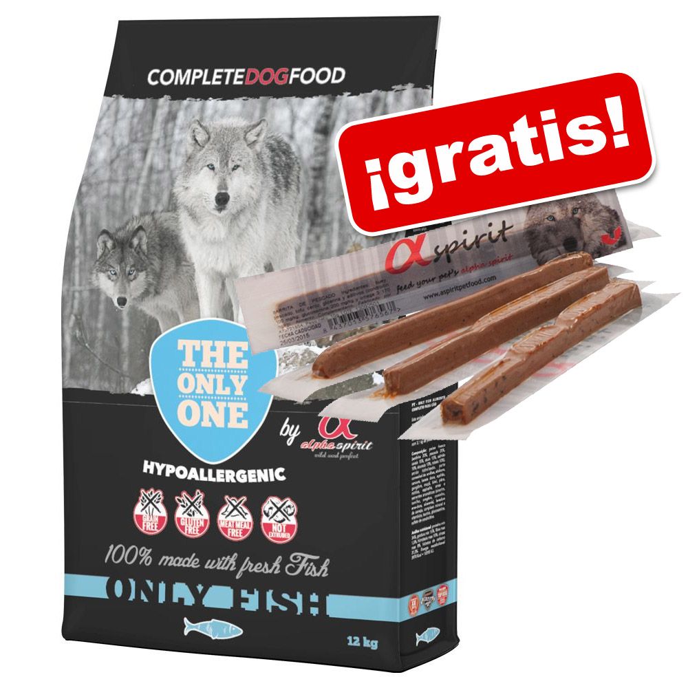 Image of Alpha Spirit 12 kg Only fish con pescado + 30 barritas con pescado ¡gratis! - 12 kg 08437015969145