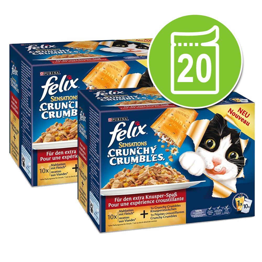 Image of Felix Sensations Crunchy 20 x 100 g - Pack Ahorro - Selección de verduras 07613034958716