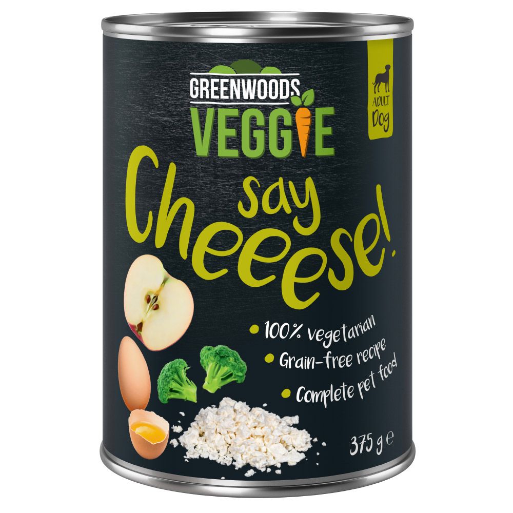24 x 375 g mit körnigem Frischkäse, Ei, Apfel und Brokkoli Greenwoods Veggie Hundenassfutter