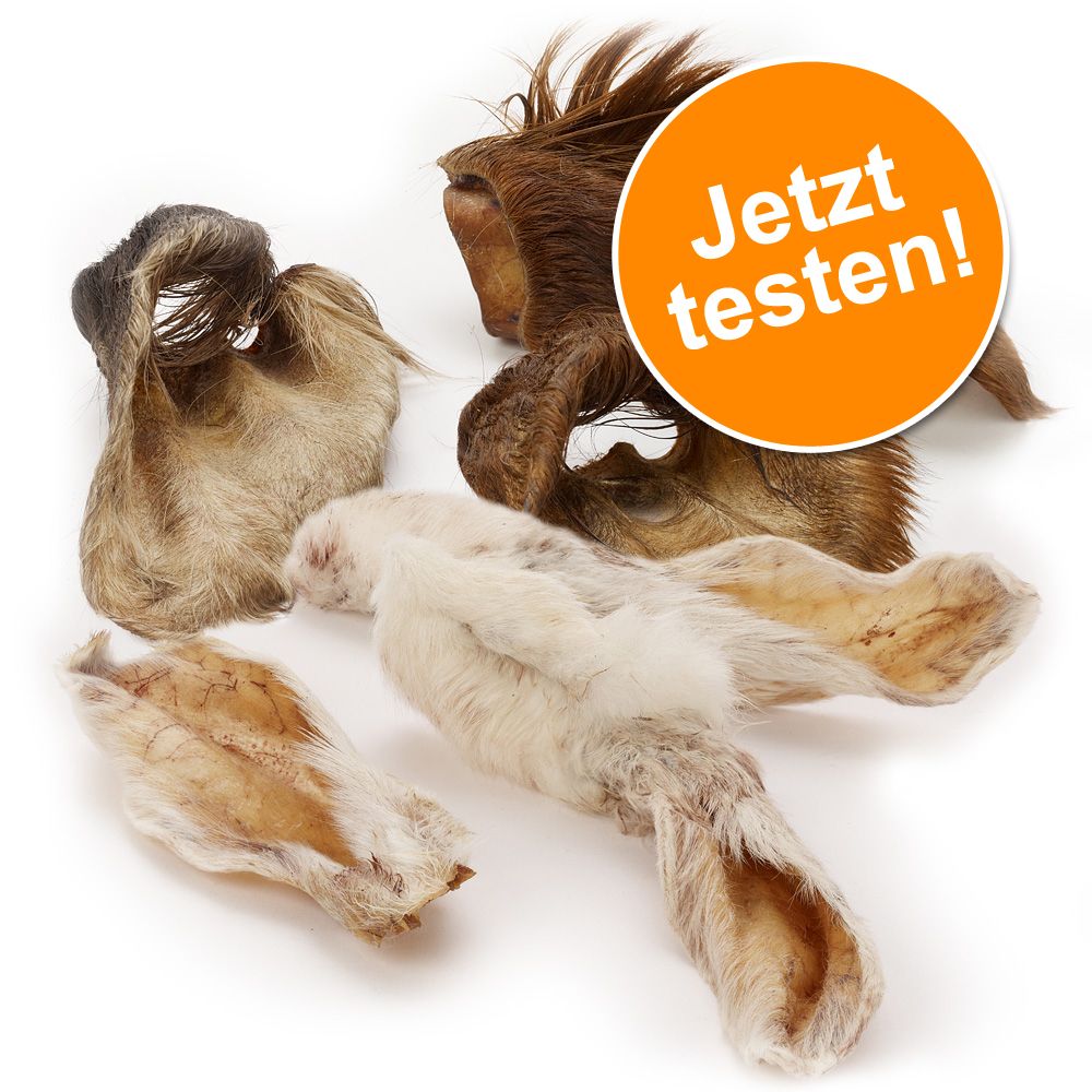 Wolf of Wilderness Kauohren mit Fell - von Rind & Kaninchen - Mix, 220 g (ca. 8 St�ck)