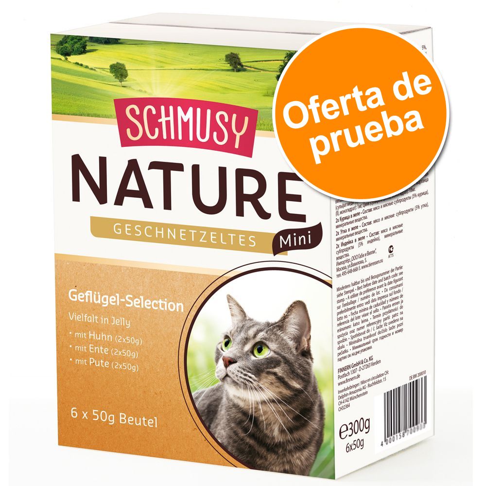 Image of Schmusy Nature Mini en sobres 6 x 50 g - Pack de prueba - Selección de ave 04000158700919