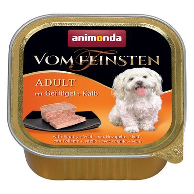 Image of 6 x 150 g Animonda Vom Feinsten Adult getreidefrei + 50 g Dental Stick Medium Hundesnack gratis! - Hirsch