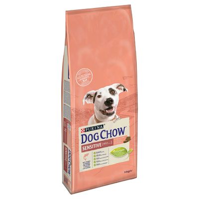 Dog Chow Adult Sensitive Zalm Hondenvoer Dubbelpak 2 X 14 Kg dog chow kopen in de aanbieding