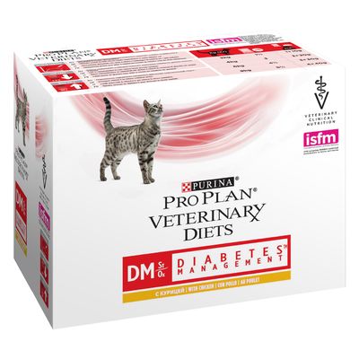 Image of Purina Pro Plan Veterinary Diets Feline DM ST/OX - Diabetes Management Huhn - 10 x 85 g