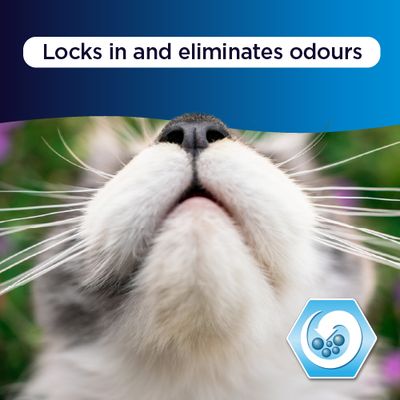 Absorbuje zápachy a odstraňuje ich.