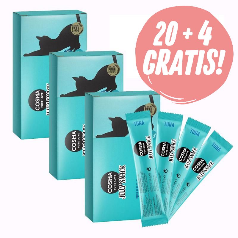 20 + 4 gratis! 24 x 14 g Cosma Jelly Snack - Tonno