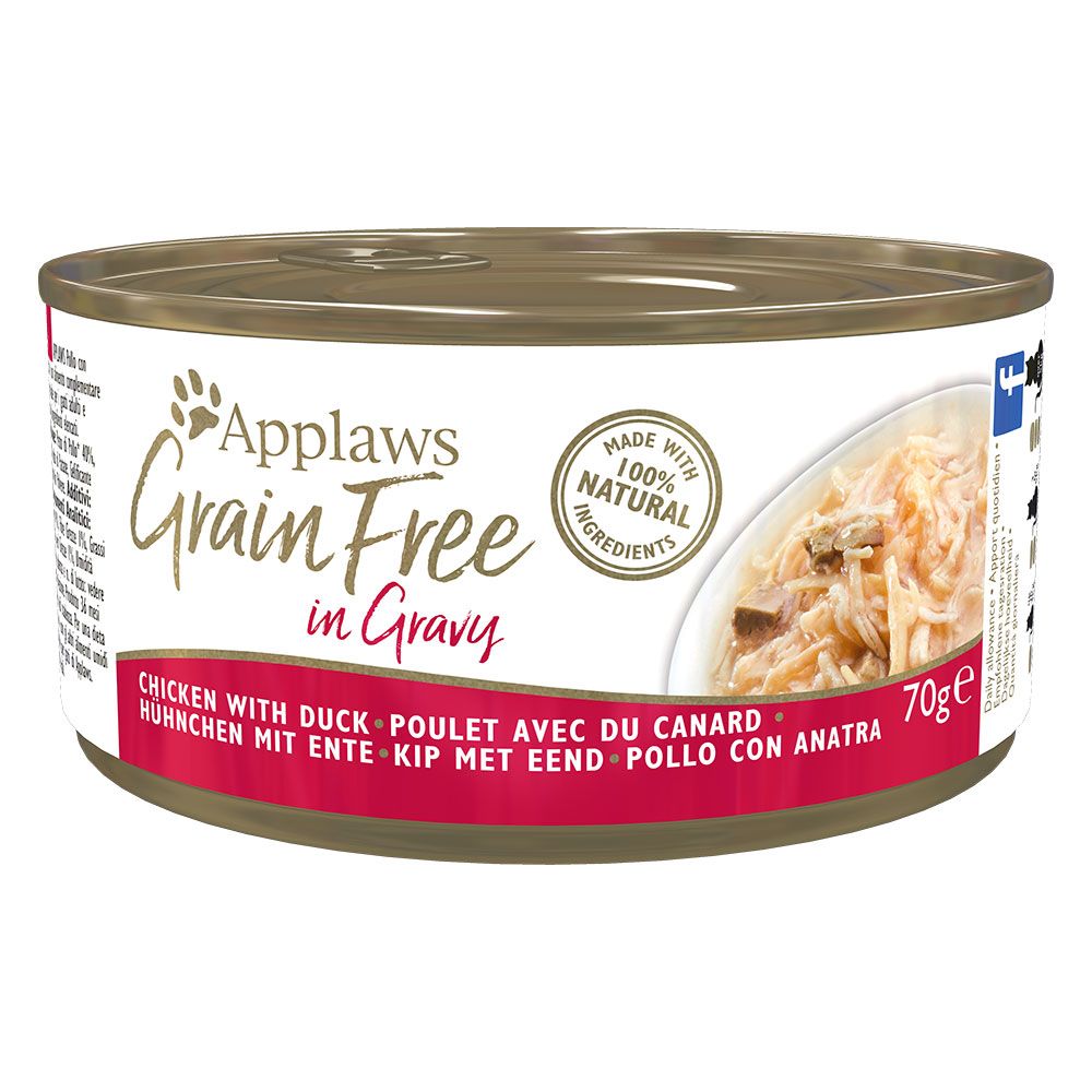 Applaws Grainfree în sos 24 x 70 g  - Pui cu rață