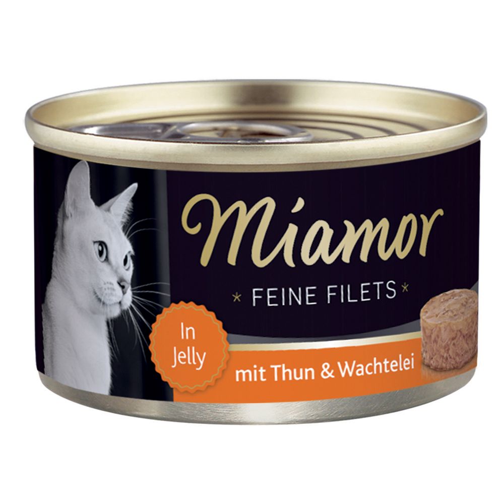 Miamor Fileuri fine 6 x 100 g - Ton și ouă de prepeliță în gelatină
