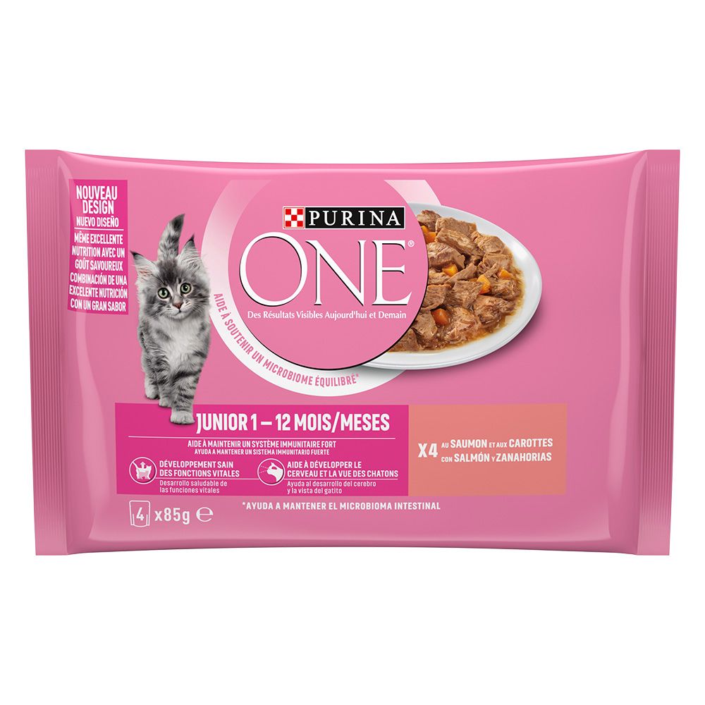 Sparpaket PURINA ONE 24 x 85 g.- Coat & Hairball Huhn und Lachs