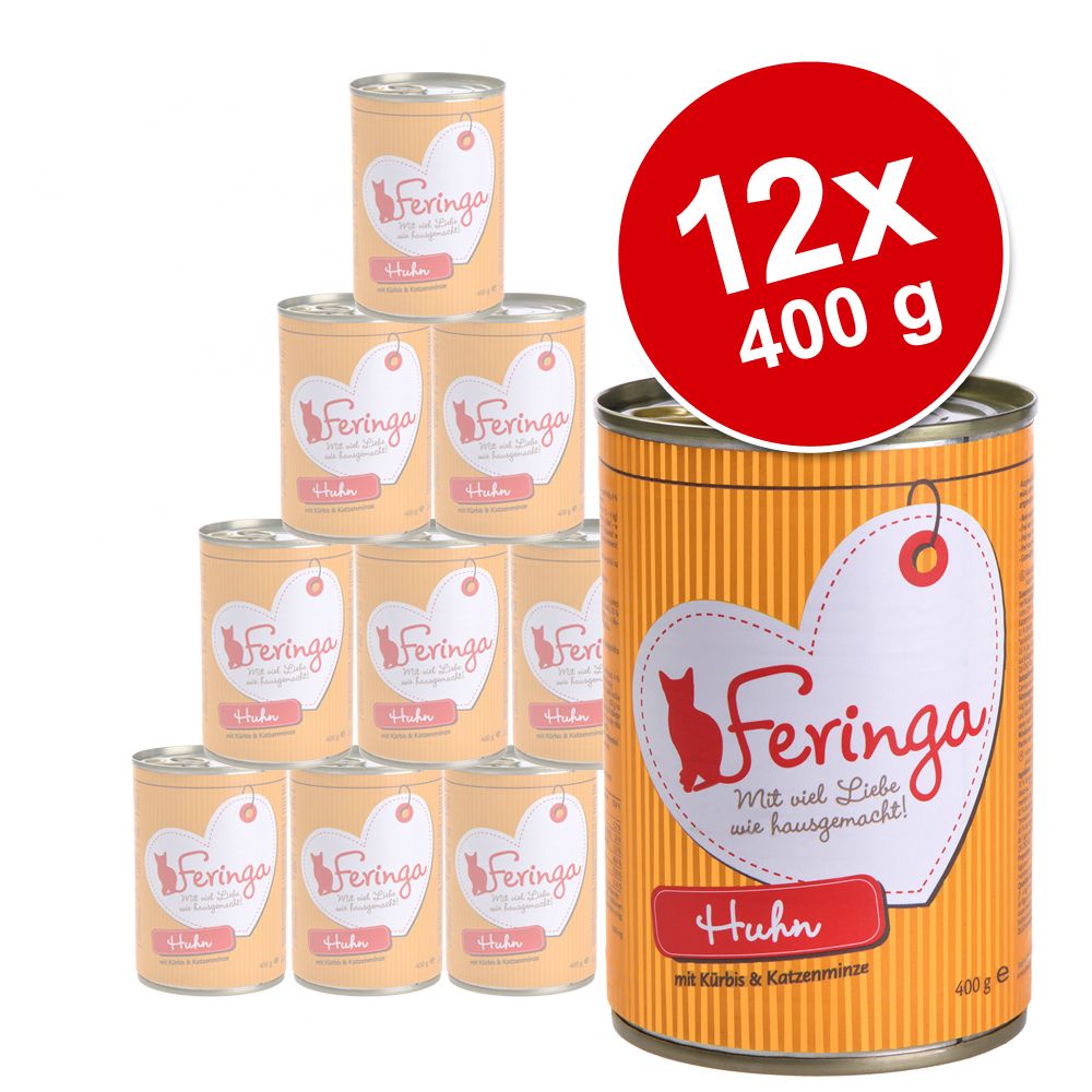 Sparpaket Feringa Pure Meat Men� 12 x 400 g - Huhn mit K�rbis & Katzenminze
