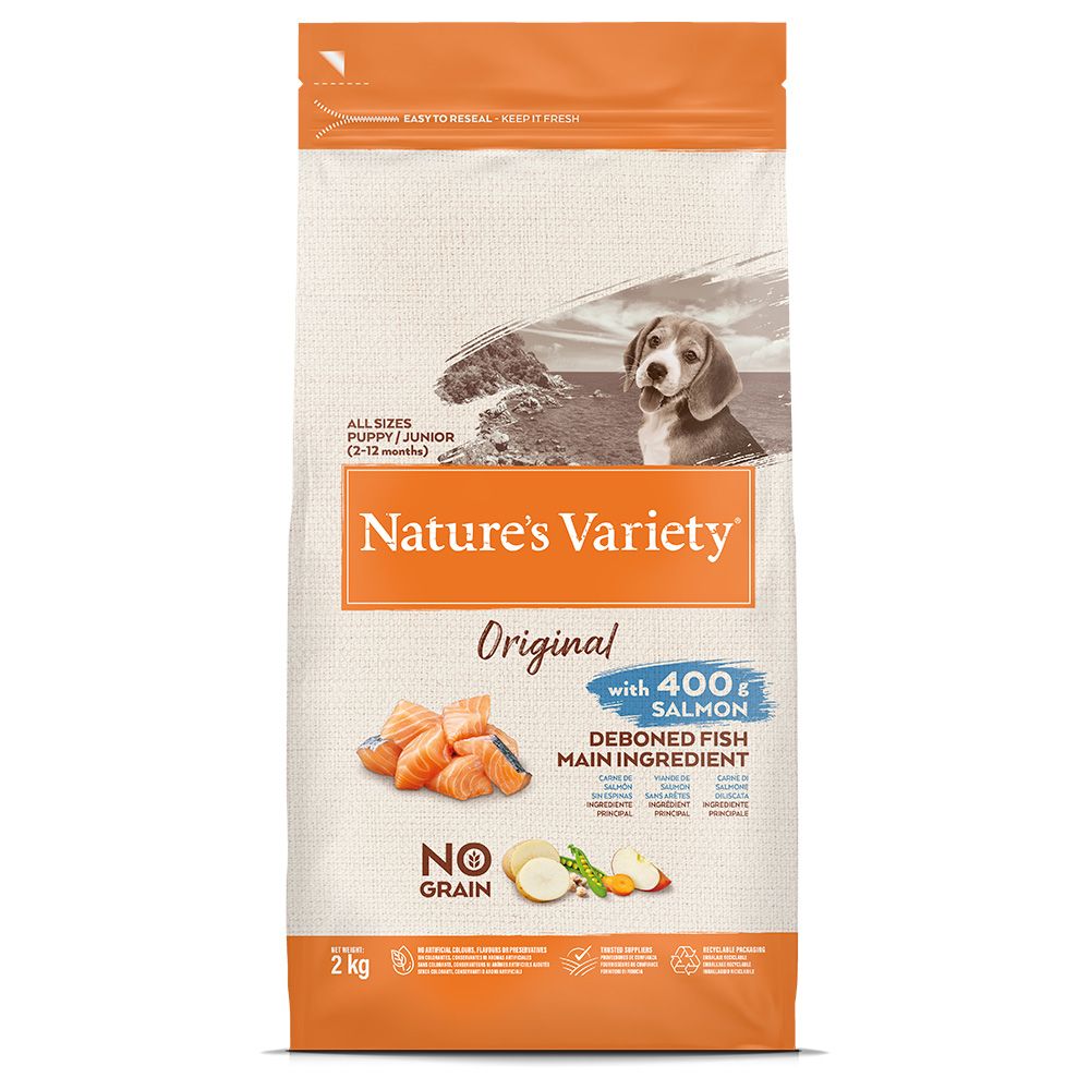 Nature's Variety No Grain Puppy Medium/Maxi Lachs.- 2 x 12 kg