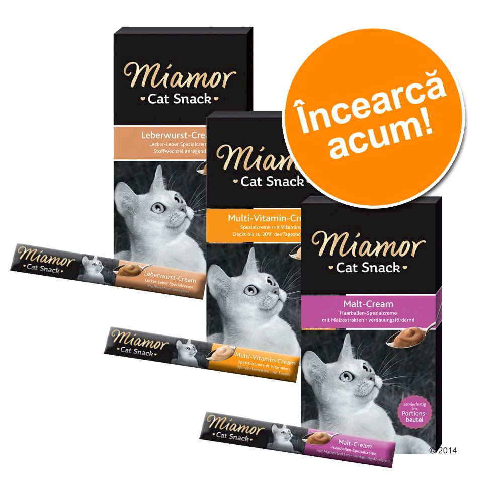 Pachet asortat de probă: 18 x 15 g Miamor Cat Snack Cream - Pachet de testare II